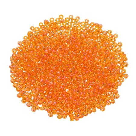 2000 Pack 1.5mm Glass Bugle Beads, Mini Loose Glass Spacer Bead for DIY Making, Orange