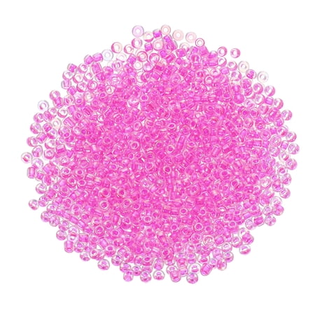 2000 Pack 1.5mm Glass Bugle Beads, Mini Loose Glass Spacer Bead for DIY Making, Rose Red