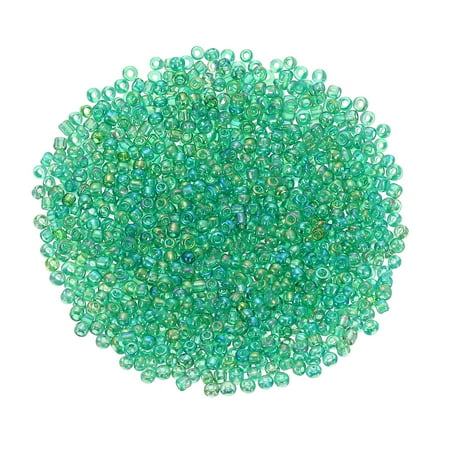 2000 Pack 1.5mm Glass Bugle Beads, Mini Loose Glass Spacer Bead for DIY Making, Yellow Green