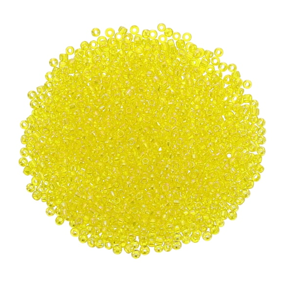 2000 Pack 2mm Glass Bugle Beads, Mini Loose Glass Spacer Bead for DIY Making, Yellow
