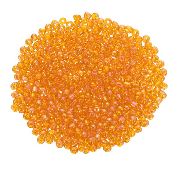 2000 Pack 3mm Glass Bugle Beads, Mini Loose Glass Spacer Bead for DIY Making, Orange