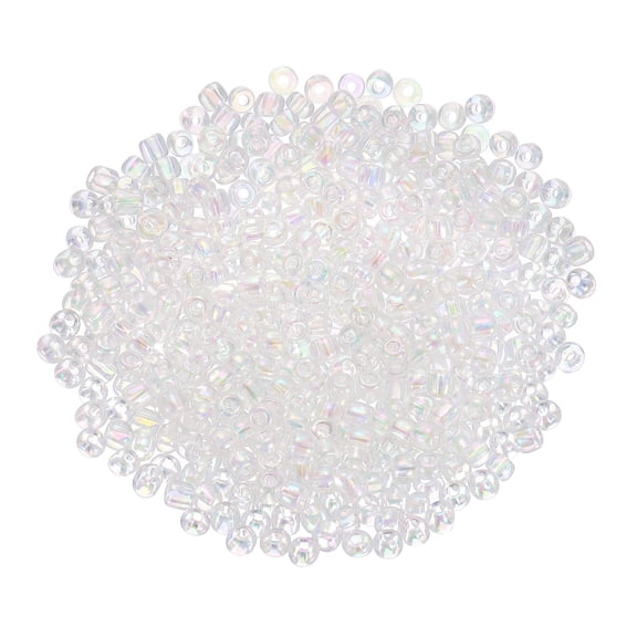 2000 Pack 4mm Glass Bugle Beads, Mini Loose Glass Spacer Bead for DIY Making, Clear