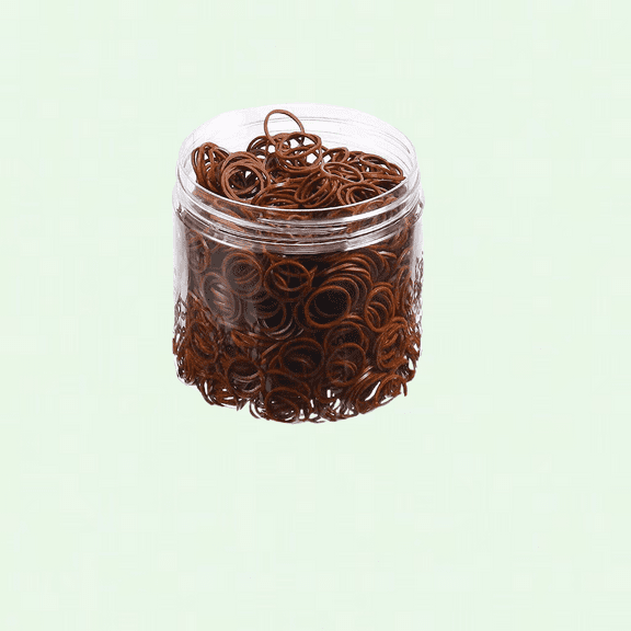 2000 Pack Dark Brown Mini Rubber Bands, Elastic Hair Ties for Braiding, Hairstyles, and More