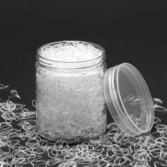 2000 Pack Mini Rubber Bands Elastic Hair Bands Soft Hair Ties with Box for Children Hair Braiding Hair Wedding Hairstyle (Clear)