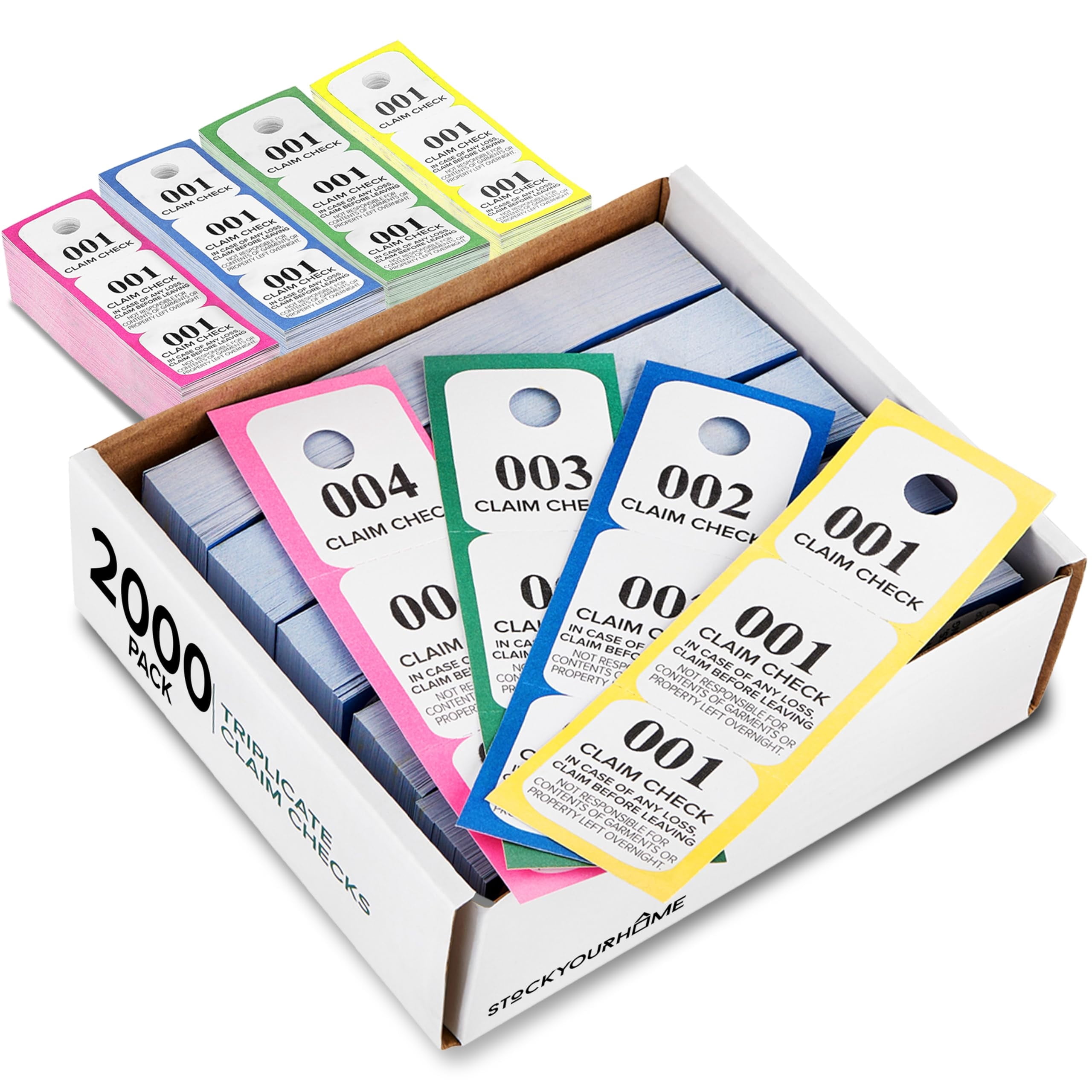 2000 Pack Multicolored Paper Coat Check Tickets -Medium-Sized- Numbered ...