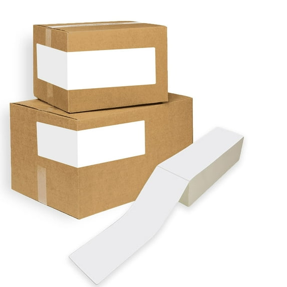 Clear Fanfold Thermal Transfer Labels, Perforated Self-Adhesive, 2000 Count, 4 x 12 in