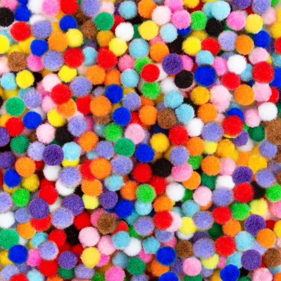 2000 Pcs 1cm Assorted Fuzzy Pom Poms for DIY Crafts Decorations