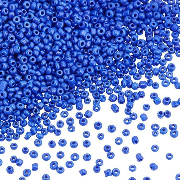 2000 Pcs 3mm Seed Beads 8/0 Glass Seed Beads Round Small Pony Bead Waist Beads Mini Spacer Beads for Earring Bracelet Necklace Anklet Jewelry DIY Craft Making Royal Blue diy