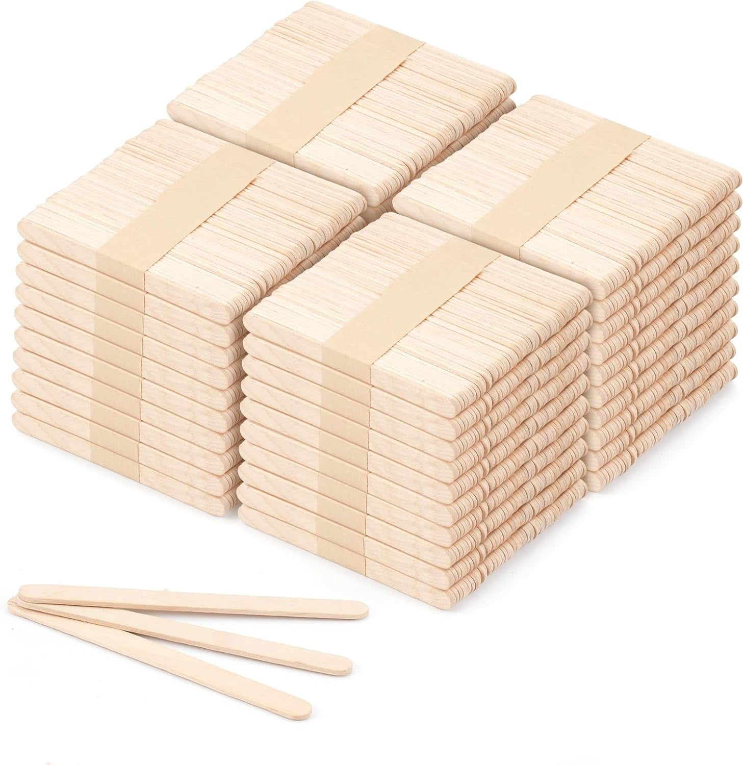 2000 Pcs 4.5" Wooden Craft Sticks, Ice Cream Sticks,Natural Wood Popsicle Stick for Waxing, DIY Crafts, Hair Removal and Waxing Supplies, Paint Stirrer, Art Projects Pop Sticks