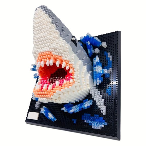 2000 + Pcs Creative Wall Art Frame Building Blocks, DIY Decorative Art For Adults Creative Puzzles, Shark Block Painting, Wall Decoration Gift For Living Room And Bedroom Birthday Gift New Year Gift