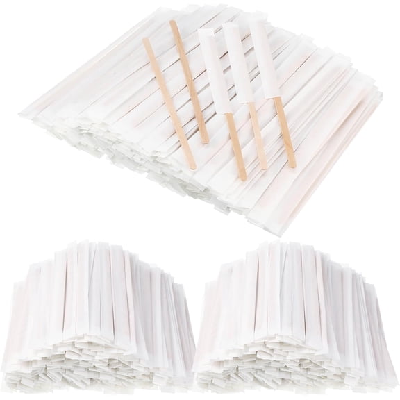 2000 Pcs Disposable Wooden Coffee Stirrers with Round Ends, Bulk Stir Sticks for Cocktail Hot Drinks Restaurant Bar Home Office (7 Inch)