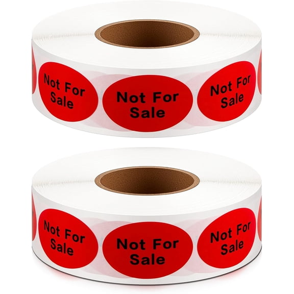 2000 Pcs Not for Sale Labels Not for Resale Stickers 1.5x1 Inch Oval Retail Packaging Self-Adhesive 2 Rolls with 1000 Labels/Roll