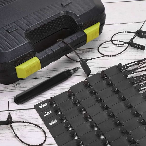 2000 Pcs Plastic Tamper Seals Tags Security Tags Seals Numbered Zip Ties Labels Black