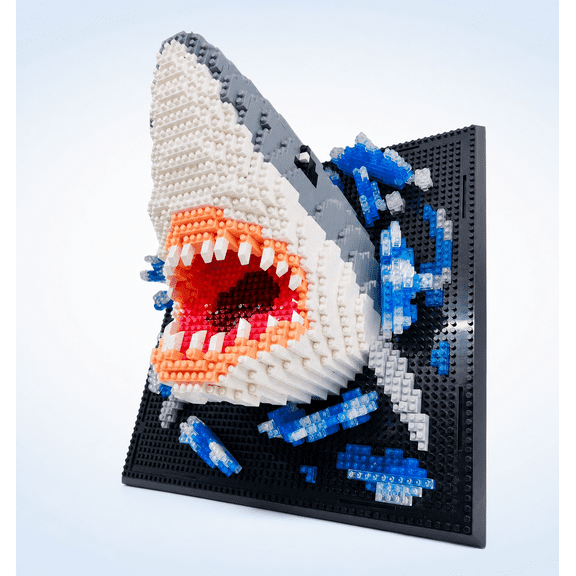 2000Pcs Animal Shark 3D Building Blocks, ABS Plastic Micro Mini Blocks DIY Model Wall Art for Wall Decor and Table Display, Creative Gift for Adults and Teens 16 Years