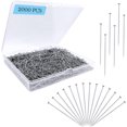 thumbnail image 1 of 2000 Pcs Stainless Steel Fine Pins,Sewing Pointed Pins for Crafts,Straight Pins for Jewelry Making,Durable and Antioxidant Head Pins,Long 1 Inch Flat Head Pins for Sewing (Silver), 1 of 7