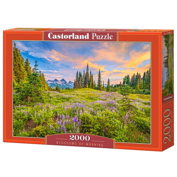 2000 Piece Jigsaw Puzzle, Blossoms of Morning, Landscape puzzles, Meadow, Mountain view, Adult Puzzle, Castorland C-200863-2