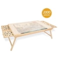 thumbnail image 1 of 2000 Piece Portable Puzzle Board with Folding Legs,41" x 28" Wooden Jigsaw Puzzle Table with 4 Drawers & Cover, Family Multifunctional Folding Table for Adults, 1 of 6