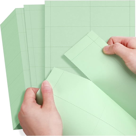 2000 Pieces Blank Printable Business Cards Mini Note Index Perforated Card Stock Compatible with Laser and Inkjet Printer Double Sided Printing Paper 10 Cards/Sheet (Light Green)