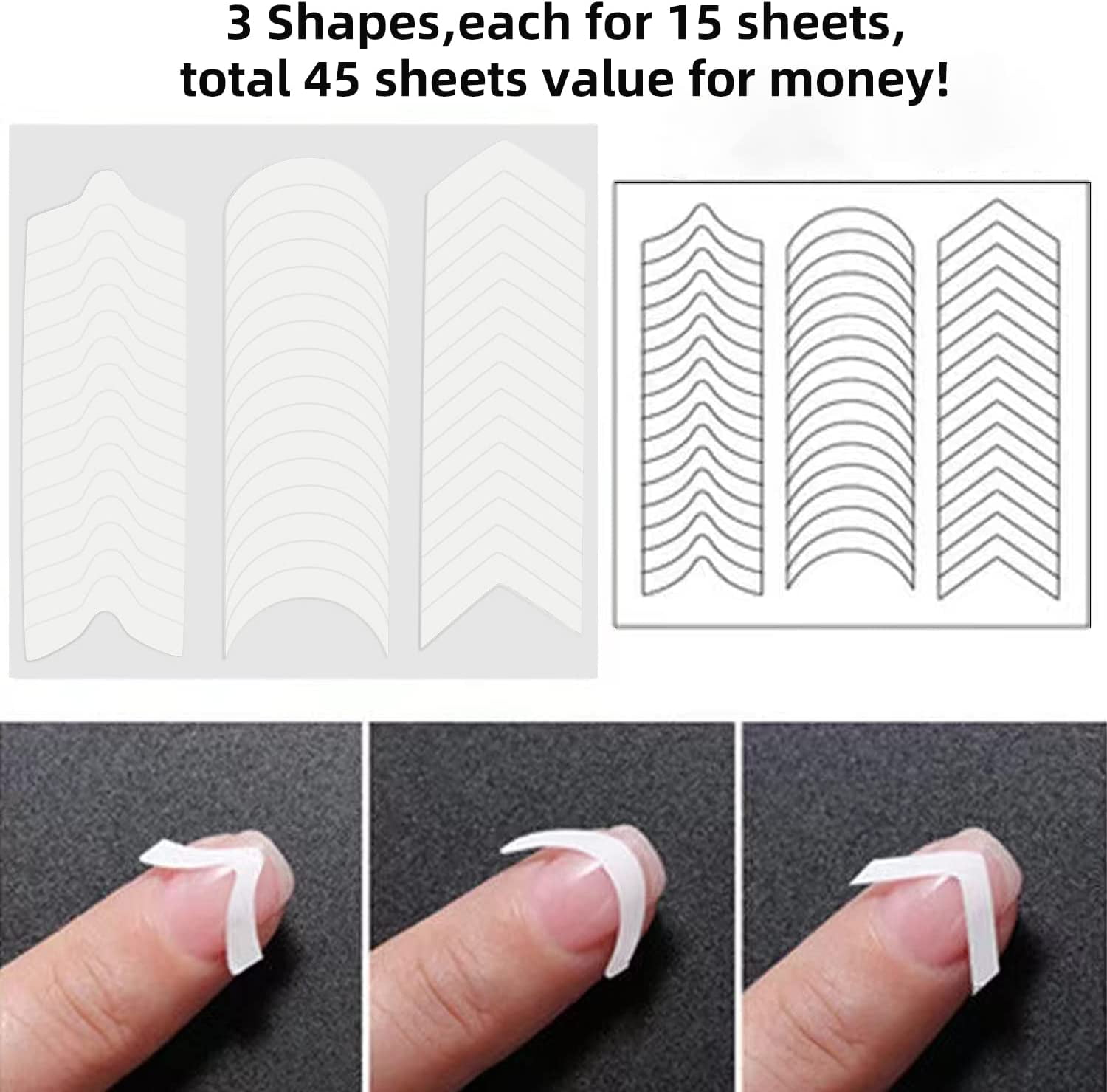 Half Moon Nail design using hole punch reinforcement stickers! Step by  step tutorial