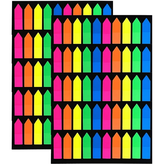 2000 Pieces Page Markers Index Tabs Arrow Flags Stickers Colored Sticky Notes Index Labels for Bookmarks, 10 Sets