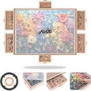 ALL4JIG Rotating Puzzle Board with 6 Drawers and Cover, Portable Wooden, 2000 Piece, 1-Count, 28" x 40"