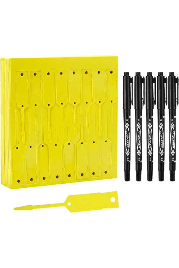 2000 Pieces Self Locking Arrow Key Tags, 4 1/2" x 3/4" Car Key Labels Self Lock Identifiers Parts Tags with 5 Pcs Black Pens for Office Automotive Shop Supplies