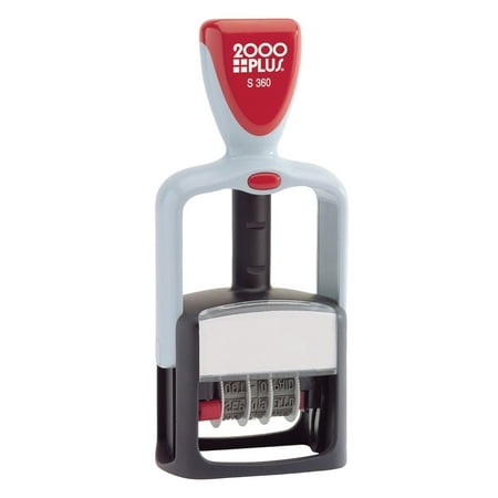 2000 Plus Red/Blue Ink Self-Inking Date and Message Stamp, 4 in 1