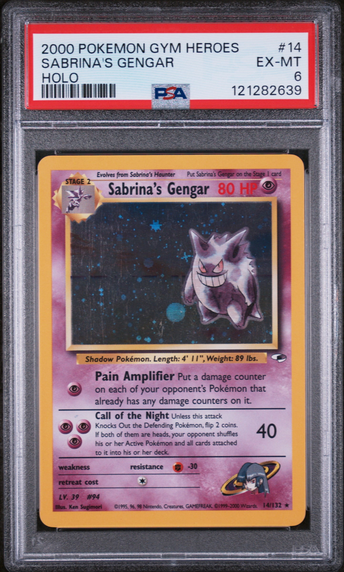2000 Pokmon Gym Heroes Sabrinas Gengar #14/132 Jamaica | Ubuy