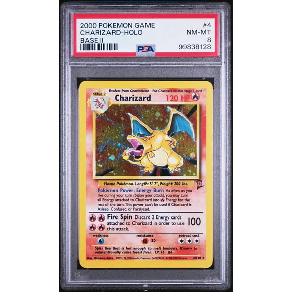 2000 Pokemon Base Set 2 Holo Charizard #4 PSA 8