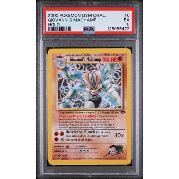 2000 Pokemon Gym Challenge Holo Giovanni's Machamp #6 PSA 5