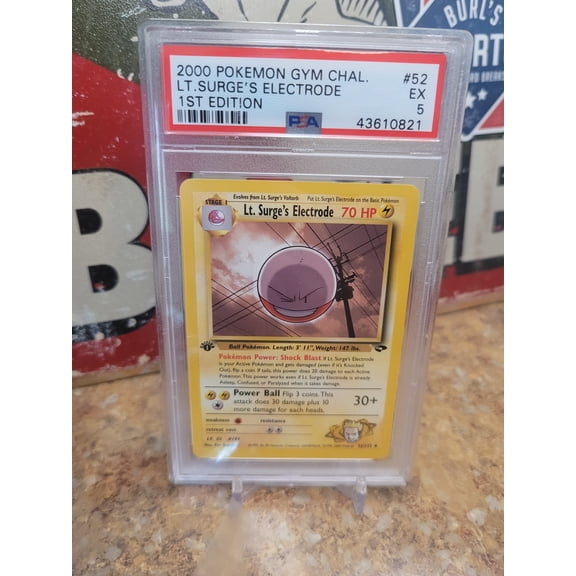 2000 Pokemon Gym Challenge LT. Surge's Electrode 1st Edition PSA 5 #52