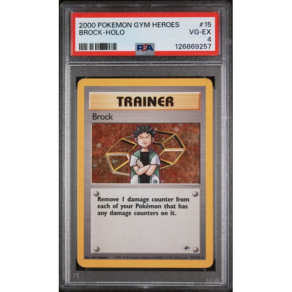 2000 Pokemon Gym Heroes Holo Brock #15 PSA 4