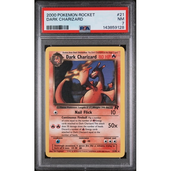2000 Pokemon Team Rocket Dark Charizard #21 PSA 7
