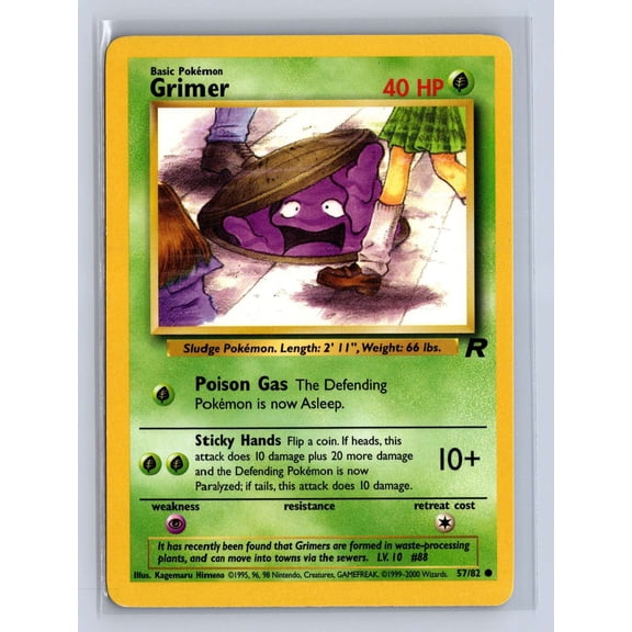 2000 Pokemon Team Rocket Grimer #57 82 English Lightly Played Trading Card