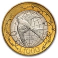 thumbnail image 1 of 2000-R San Marino Bimetallic 1000 Lire Liberty BU, 1 of 2