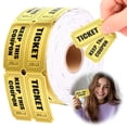 thumbnail image 1 of 2000 Raffle Tickets Double Roll Metallic Gold Foil Ticket for Events Carnivals Entry Class Reward Prizes, 1 of 16