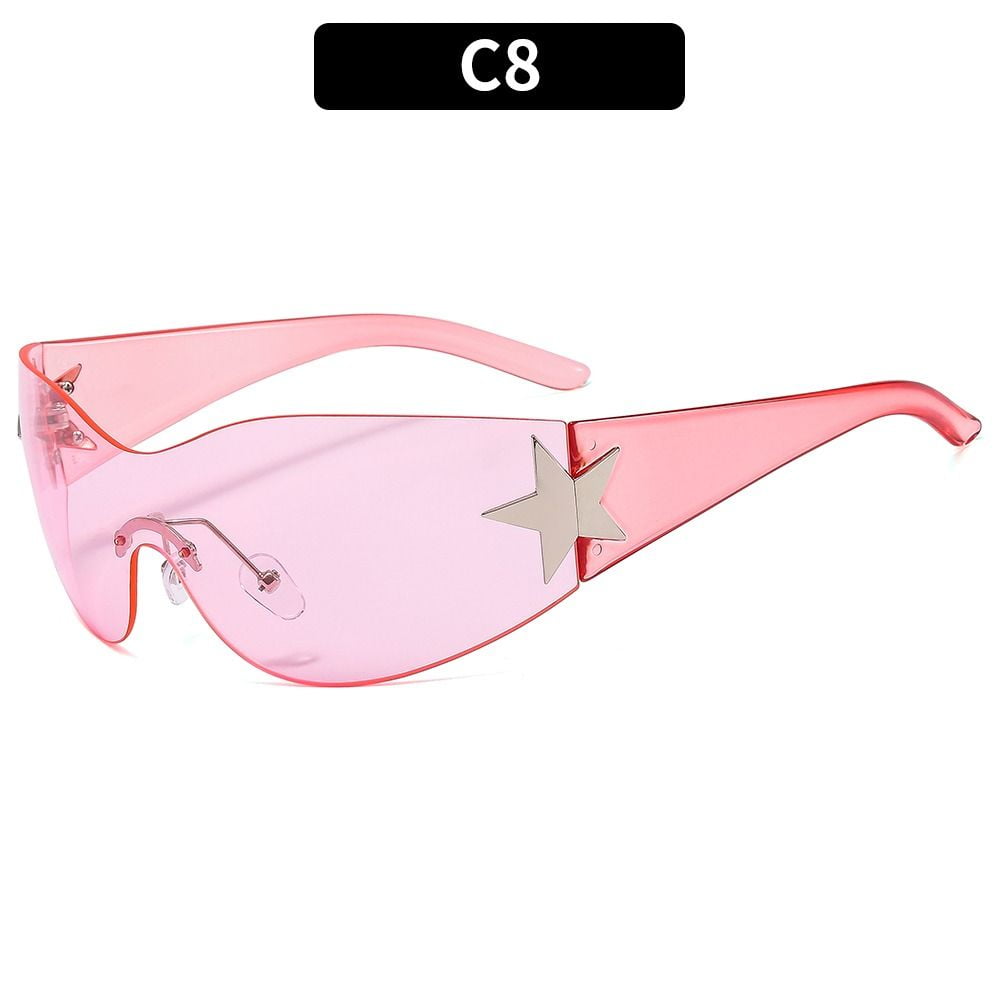 2000'S Eyewear One Piece Rimless Punk Sports Sun Glasses 2000'S Eyewear One Piece Rimless Punk Sports Sun Glasses