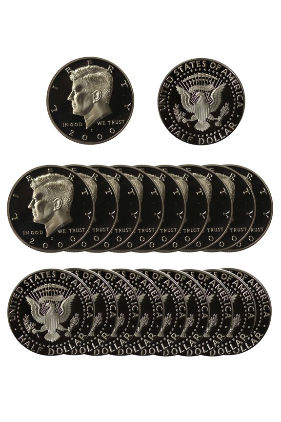 2000-S Kennedy Half Dollar Gem Proof Roll - 20 Clad Coins