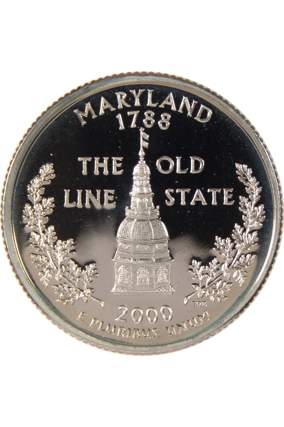 2000 S Maryland State Quarter Clad 25c Proof Coin