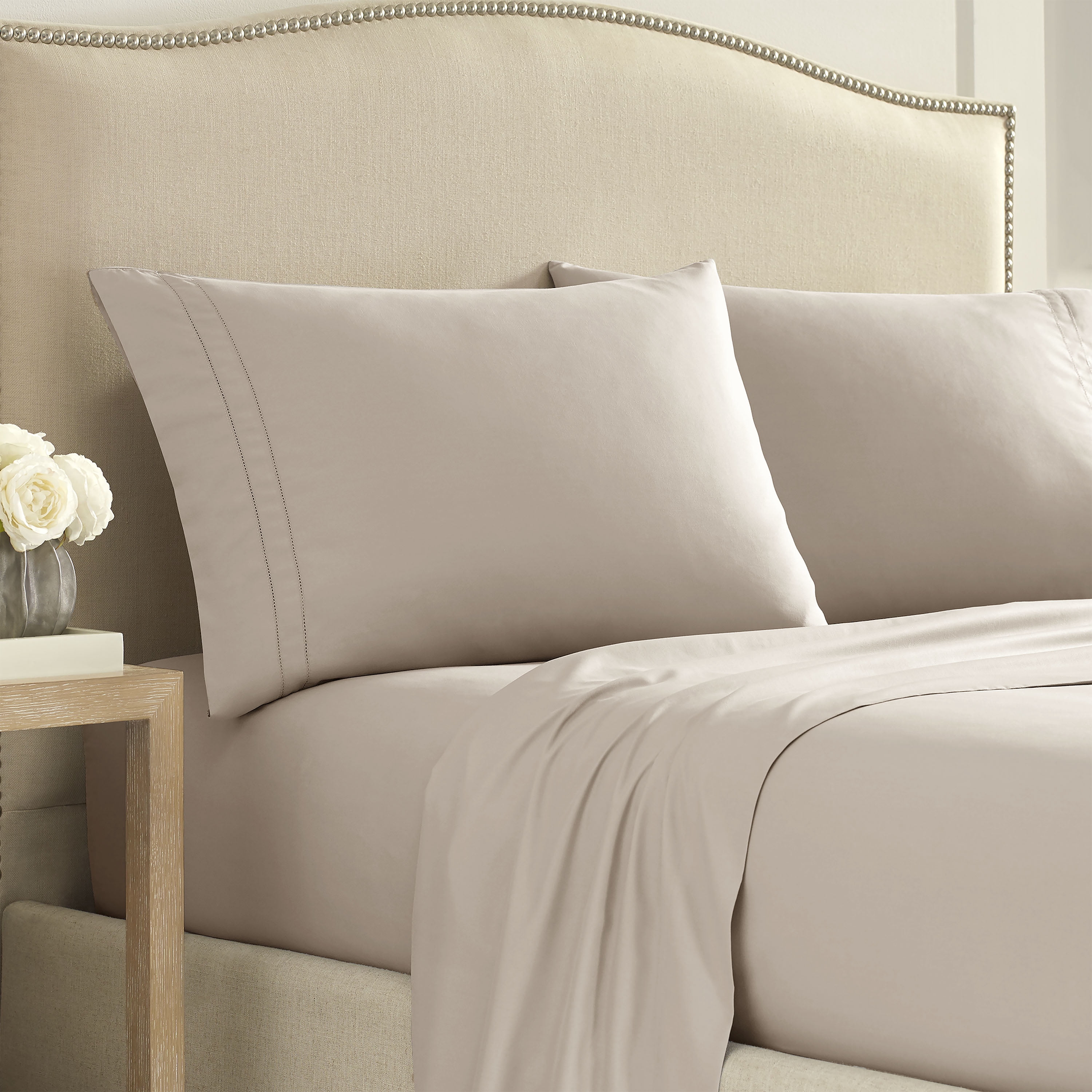 Martex 2000 Series Hemstitched Pillowcase Pair, King, Khaki