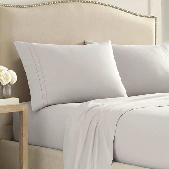 Martex 2000 Series Hemstitched Sheet Set, Queen, Light Gray