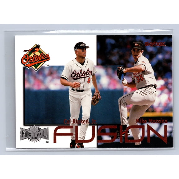 2000 SkyBox Metal Fusion Baltimore Orioles #11 F Mike Mussina Cal Ripken Jr. Baseball Card