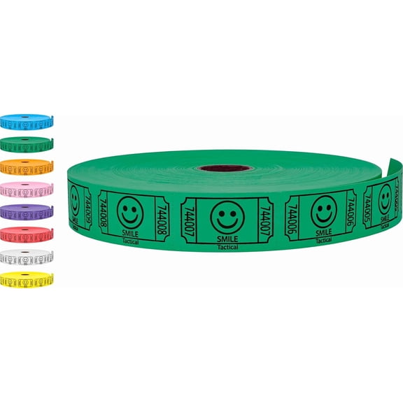 2000 Smile Raffle Tickets, Single Roll, Green