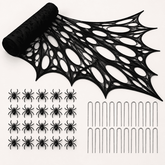 2000 Sqft Beef Netting Black Spider Web Halloween Decorations
