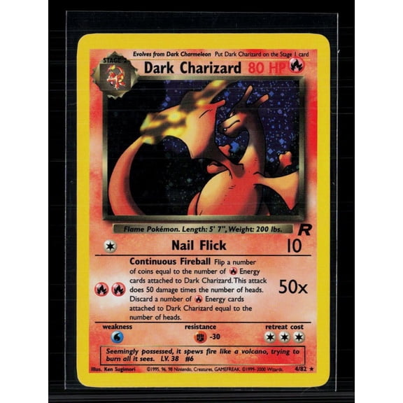 2000 Team Rocket Dark Charizard Holo Rare #4/82 English Pokemon Card (Lightly Played)