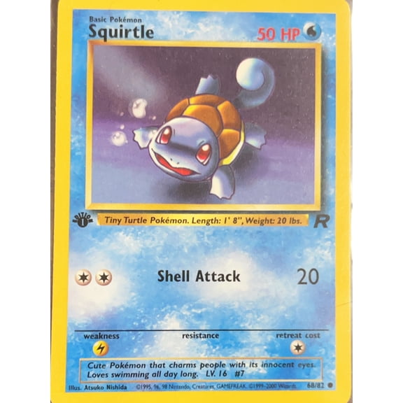2000 Team Rocket Squirtle 1st Edition #68/82