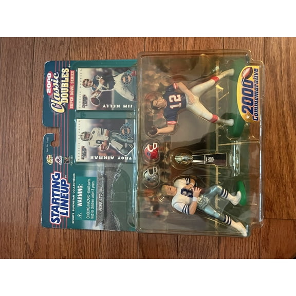 2000 Troy Aikman Jim Kelly SB Classic Double Starting Lineup Figure