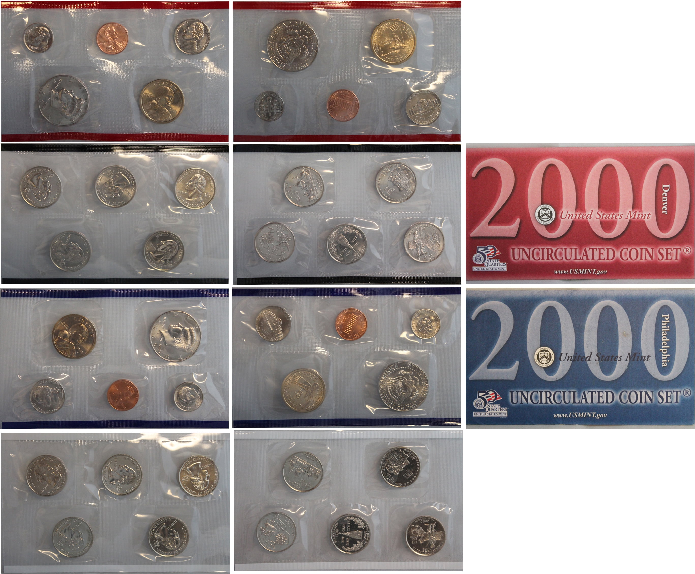 2000 U.S. Mint Set - 20 Coins - Collectible OGP Set (Includes Statehood ...