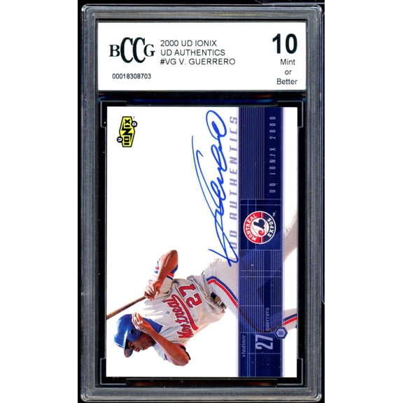 2000 UD Ionix UD Authentics #vg Vladimir Guerrero Autograph BGS BCCG 10 Mint+