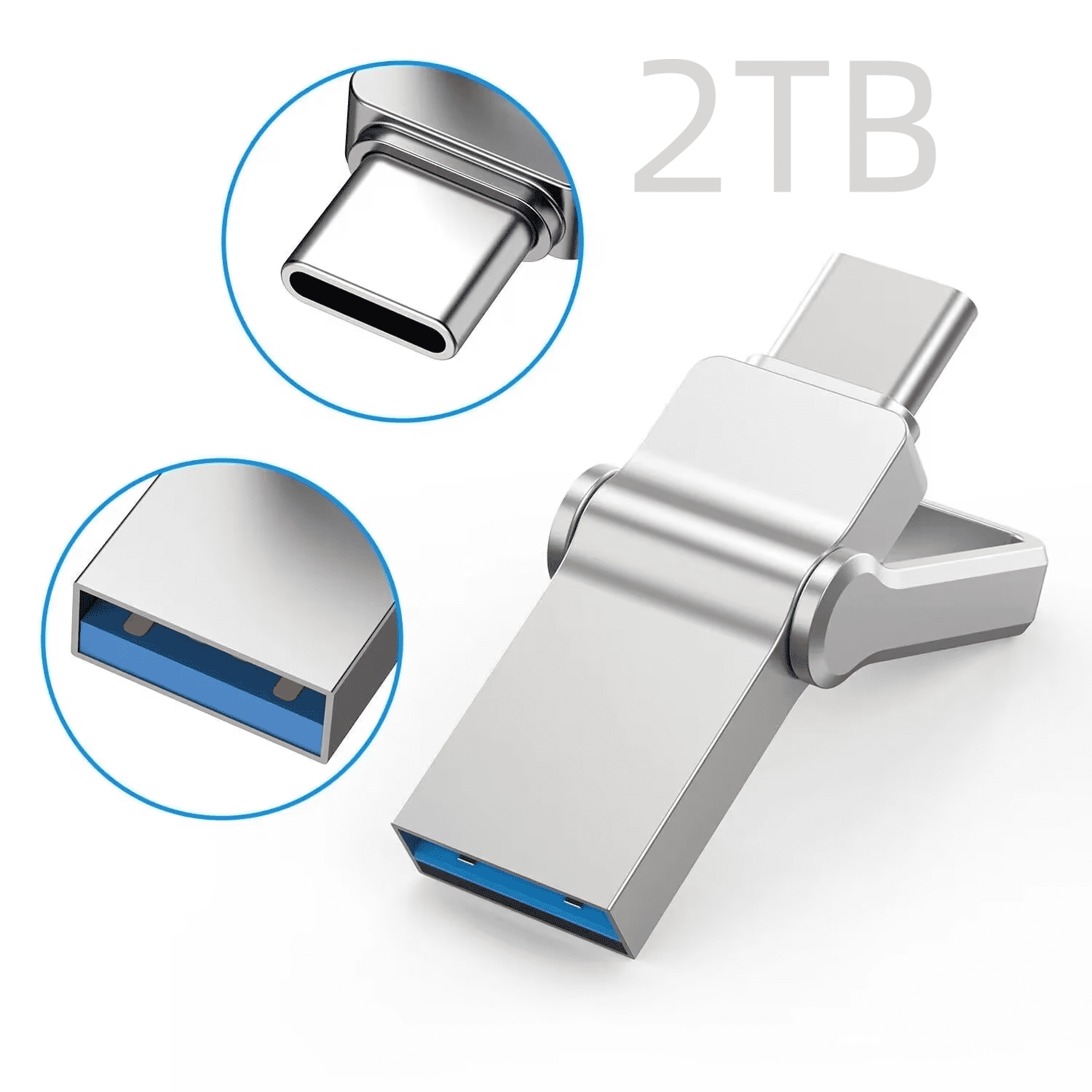 2000 USB C Metal Flash Drive 2-in-1 OTG USB 3.0 Type C Thumb Drive, UDP ...